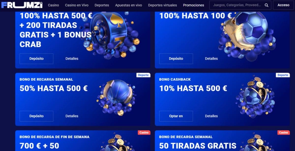 Frumzi promociones: cashback, recargas y Bono Cangrejo image 1